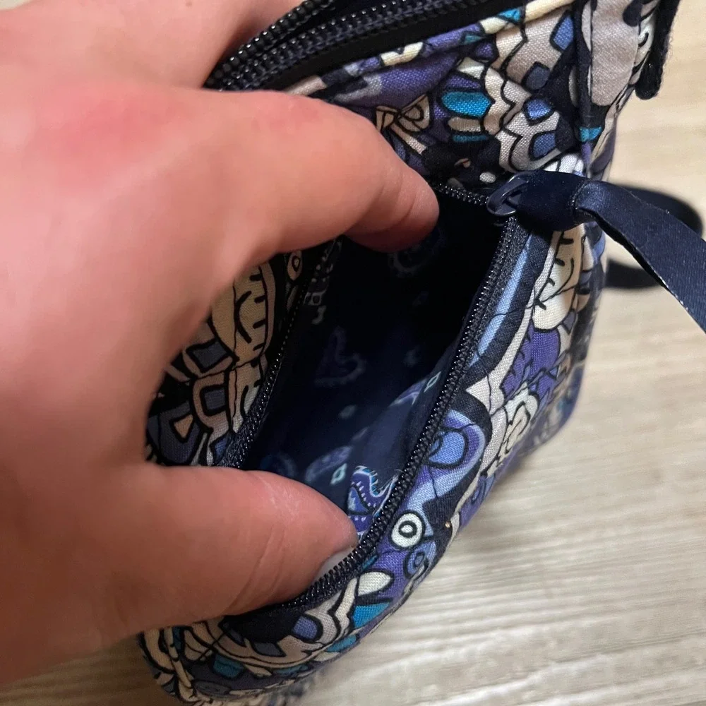 Vera Bradley Crossbody Bag Paisley Quilted Phone Shoulder Bag‎ Purse Blue Purple